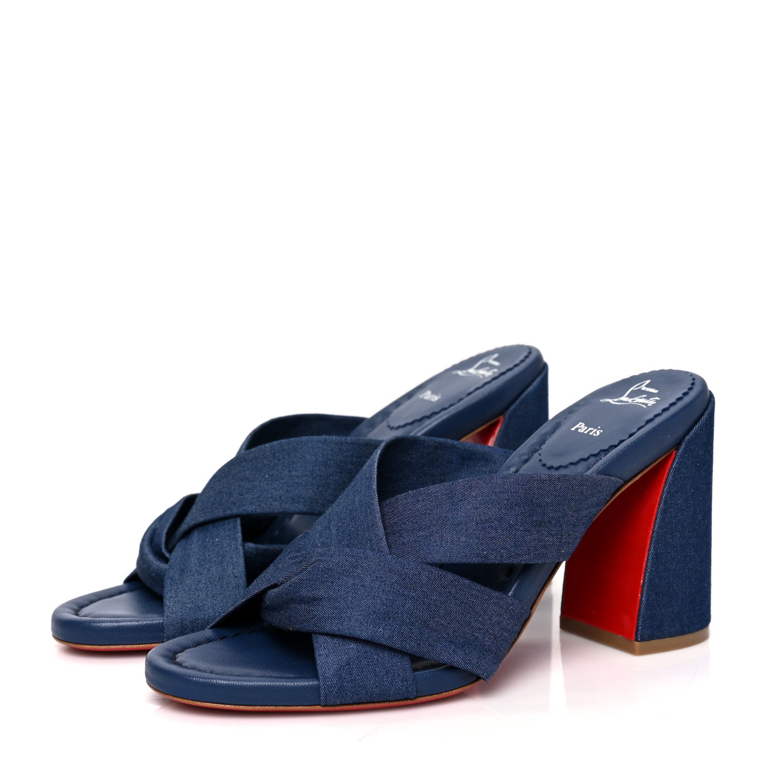 Christian Louboutin Denim Disco Club 85 Sandals 38 Blue 3 of 7
