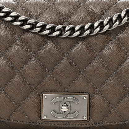Chanel Glazed Caviar Medium Flap Khaki 9 of 14