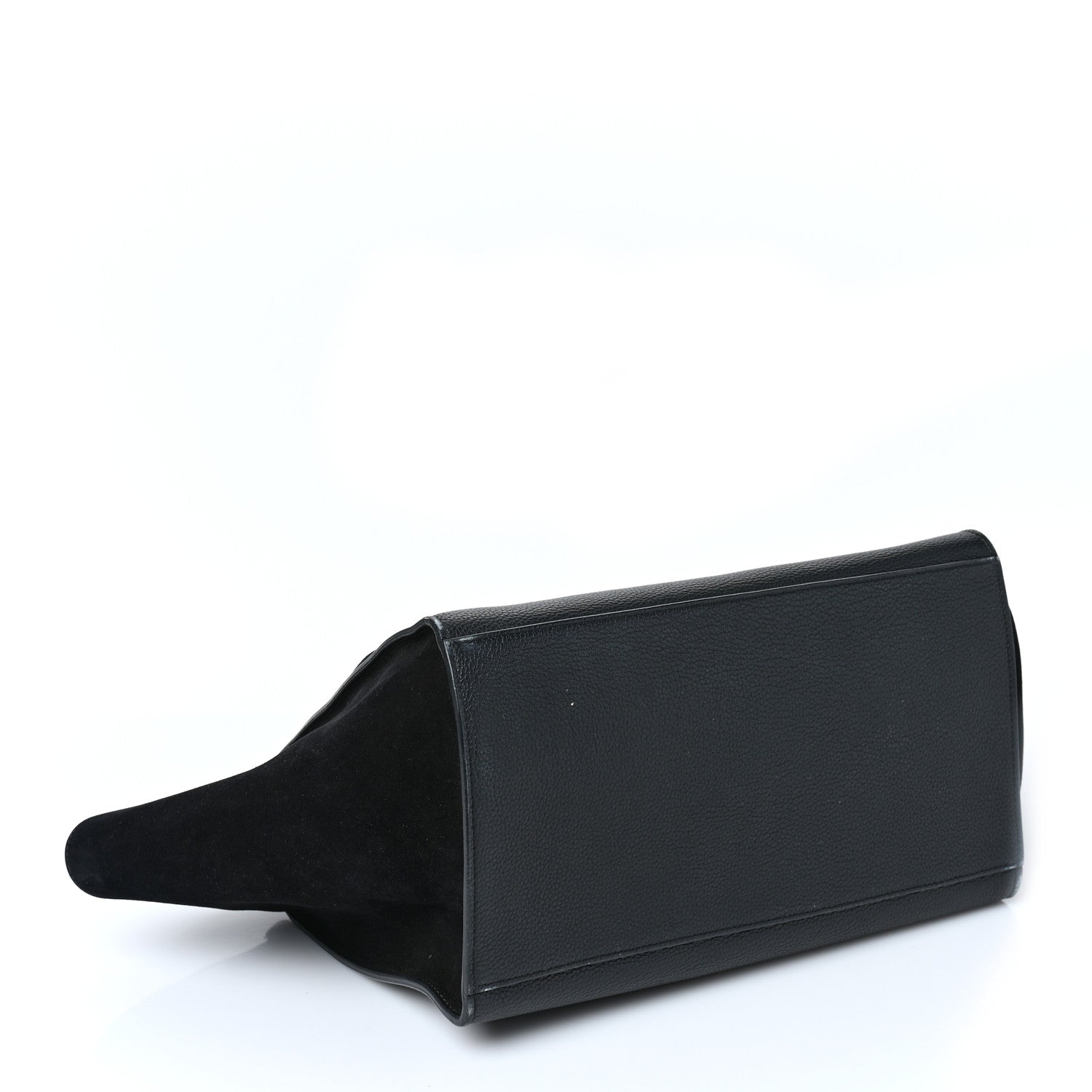 Celine Drummed Calfskin Suede Medium Trapeze Black 4 of 8