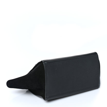 Celine Drummed Calfskin Suede Medium Trapeze Black 4 of 8
