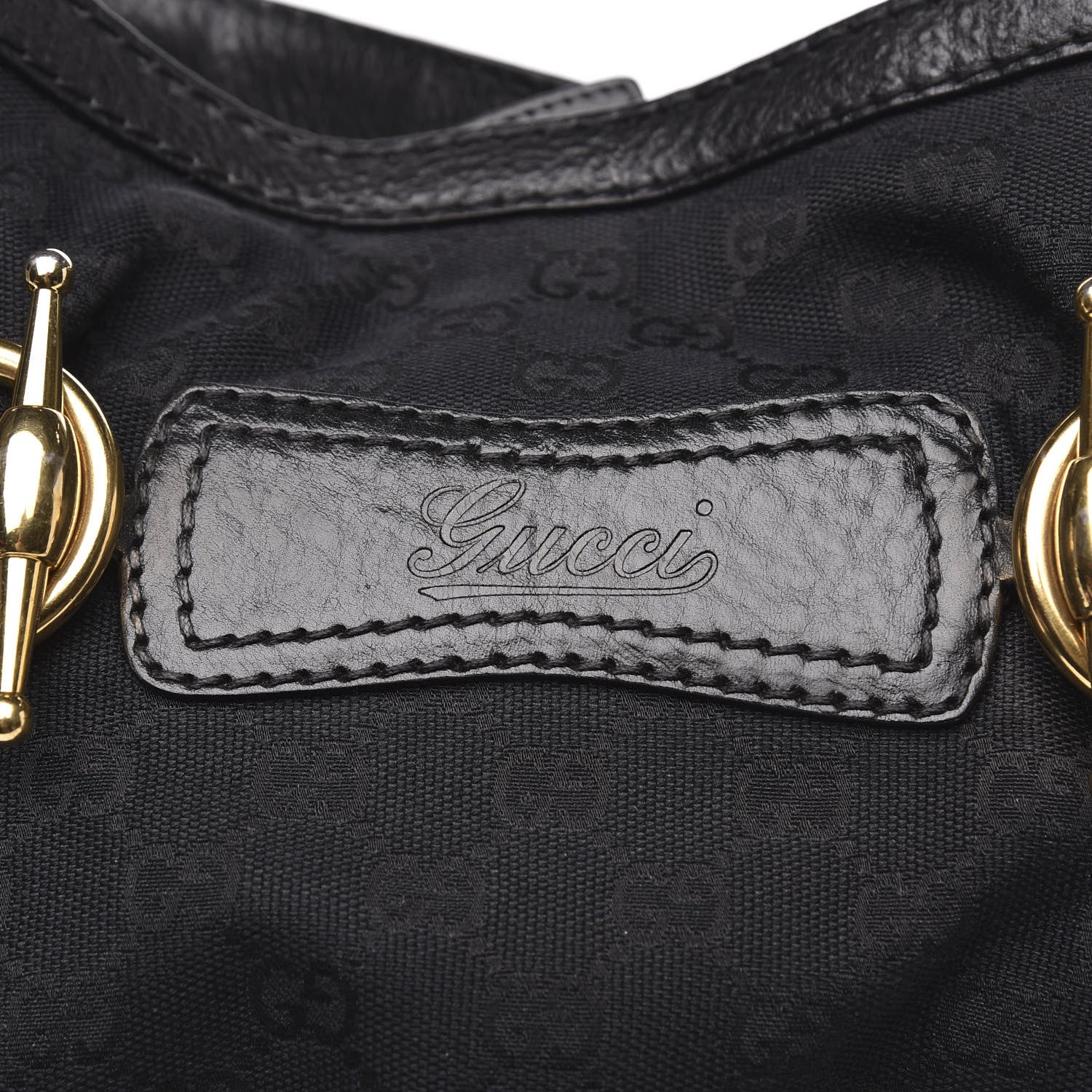 Gucci Monogram Medium Jockey Tote Black 12 of 17