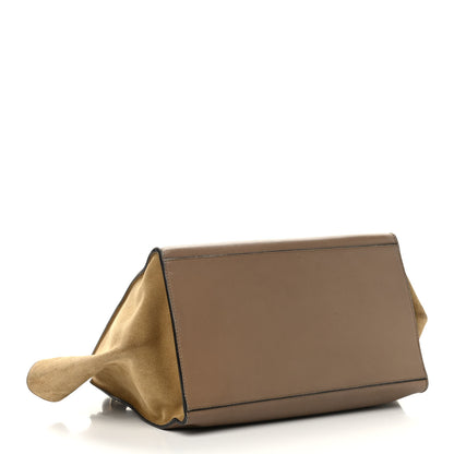 Celine Smooth Calfskin Suede Medium Tri-Color Trapeze Olive 4 of 14