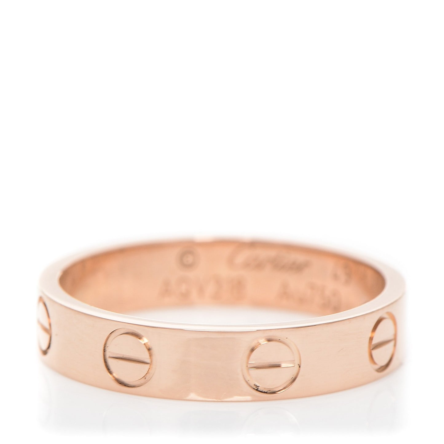 18K Pink Gold 4mm LOVE Wedding Band Ring 49 4.75