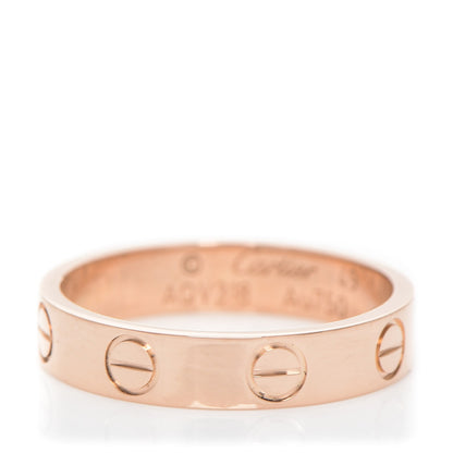 Cartier 18K Pink Gold 4mm LOVE Wedding Band Ring 49 4.75 1 of 4