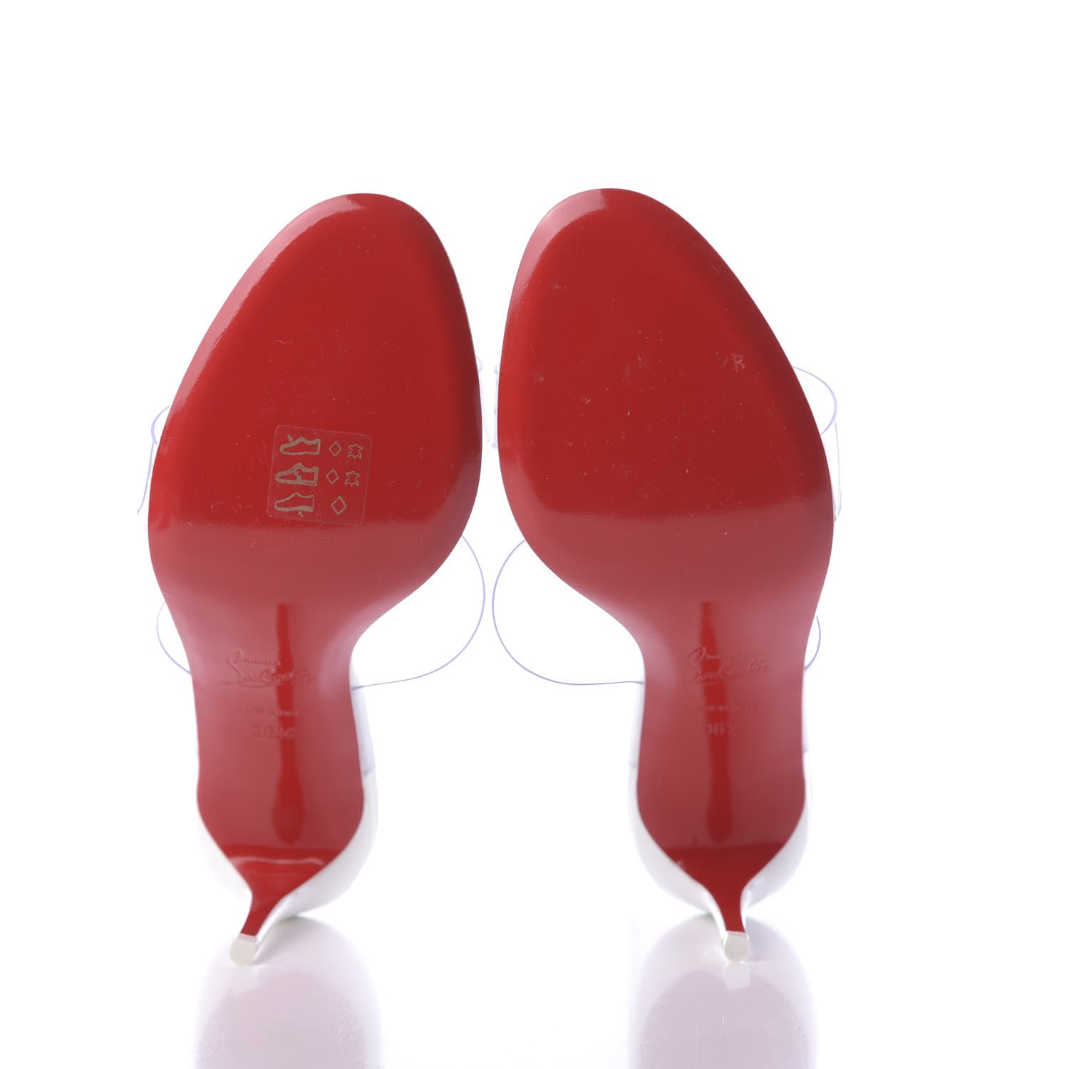 Christian Louboutin Patent PVC Just Nothing 85 Slide Sandals 36.5 White 7 of 9