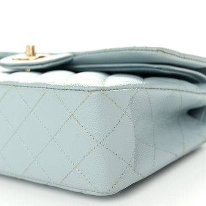 Chanel Caviar Quilted Small Double Flap Light Blue 10 of 11