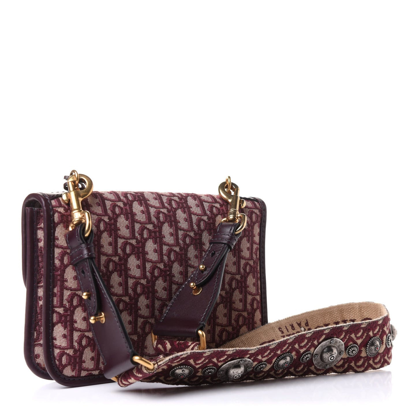 Oblique DiorAddict Flap Bag Burgundy