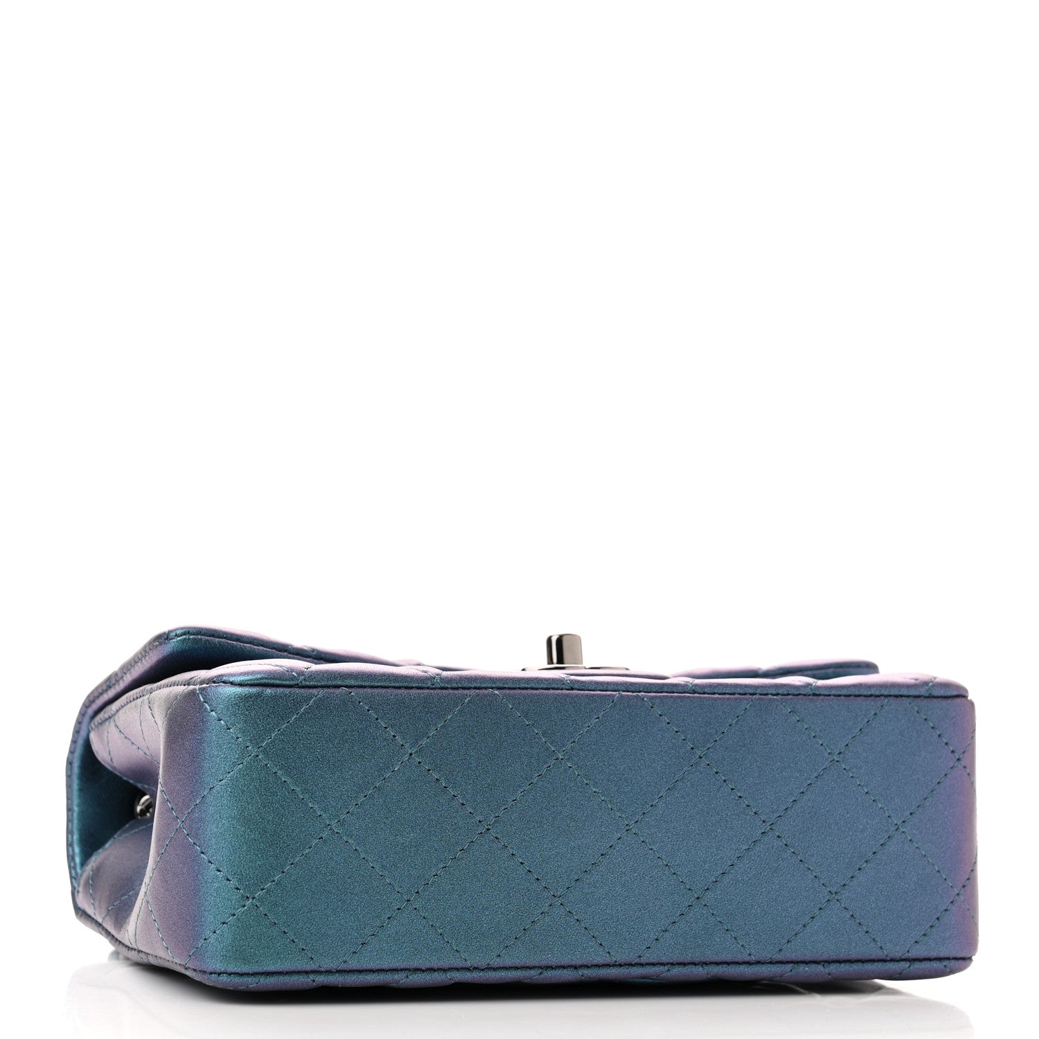 Chanel Iridescent Lambskin Quilted Mini Rectangular Flap Turquoise 4 of 11