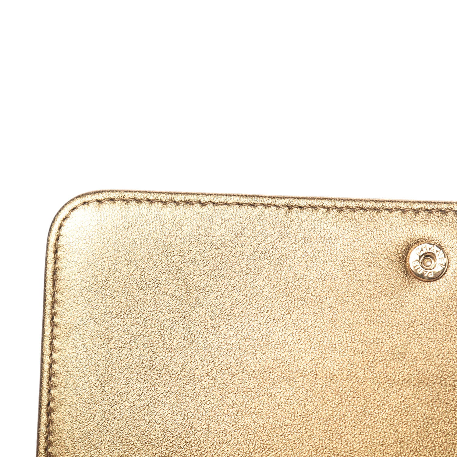 Chanel Metallic Goatskin Quilted Diamond CC Wallet On Chain WOC Gold 10 of 14