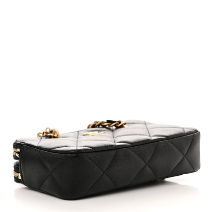 Chanel Caviar Quilted Top Handle Phone Holder With Chain Black 4 of 14