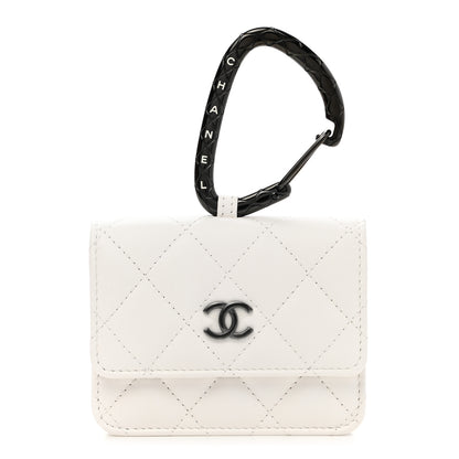 Chanel Lambskin Quilted CC Hook Card Holder White 1 of 9