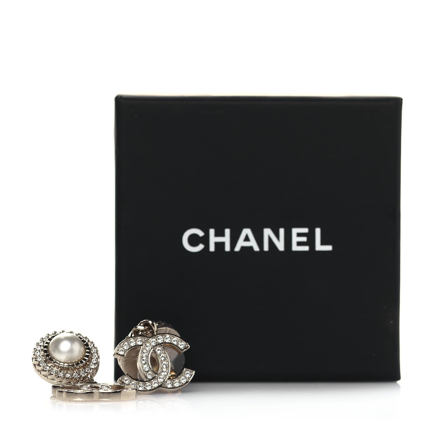 Chanel Crystal Pearl Bow-tiful CC Drop Earrings Gold 5 of 5