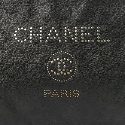 Chanel Caviar Studded Medium Deauville Pouch Black 8 of 8