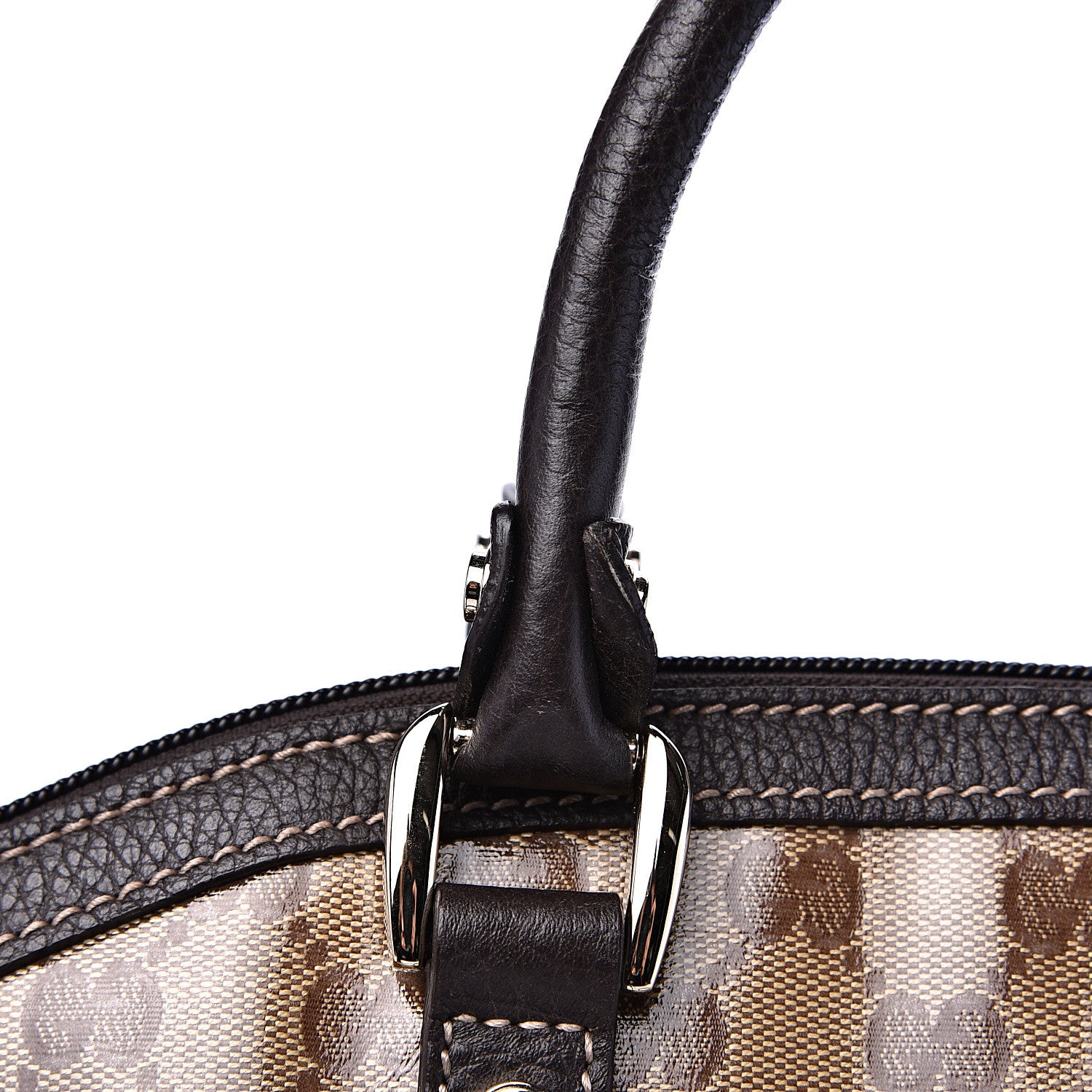 Gucci Crystal Monogram Medium GG Charm Dome Satchel Dark Brown 9 of 11