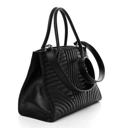 Prada Soft Calfskin Impunture Diagramme Tote Black 3 of 11