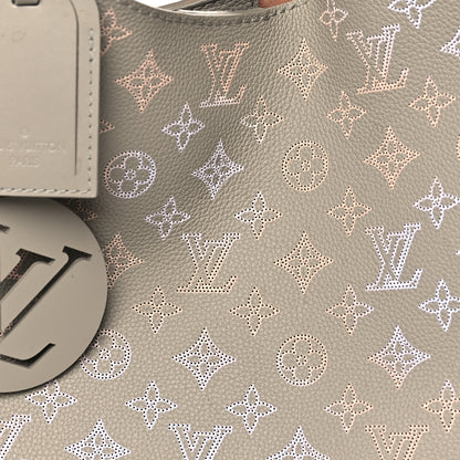 Louis Vuitton Reverse Mahina Carmel Hobo Gray 7 of 9