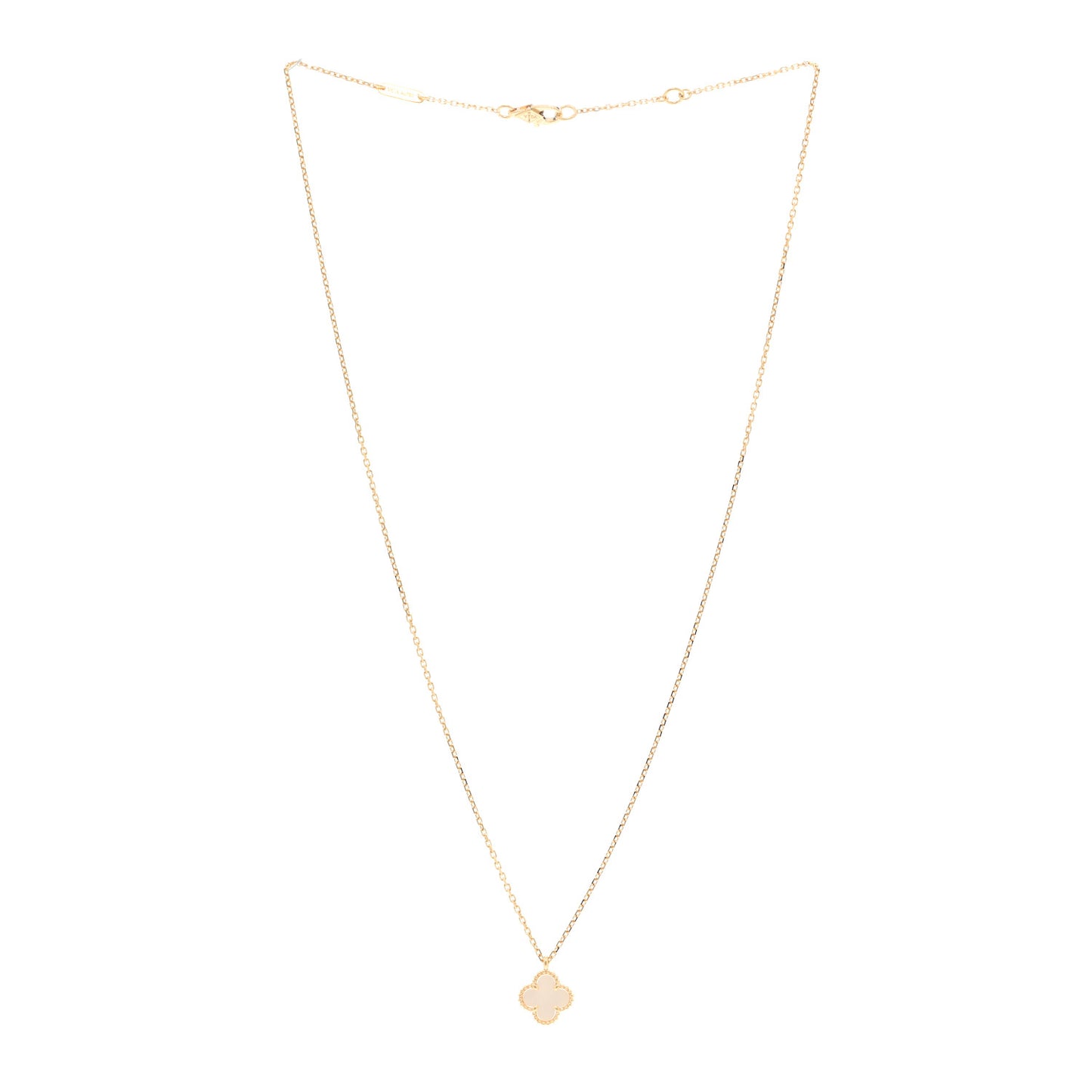 18K Yellow Gold Mother of Pearl Sweet Alhambra Pendant Necklace