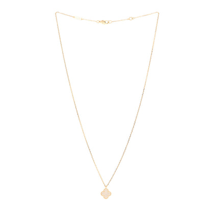 Van Cleef & Arpels 18K Yellow Gold Mother of Pearl Sweet Alhambra Pendant Necklace 3 of 5