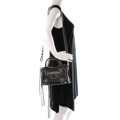 Balenciaga Supple Grained Calfskin Classic Silver Hardware Highlight Mini City Black 2 of 8
