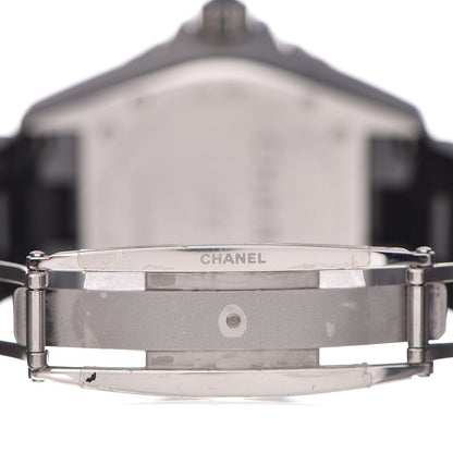 Chanel Stainless Steel Ceramic Diamond 38mm J12 Automatic Watch Black 6 of 8