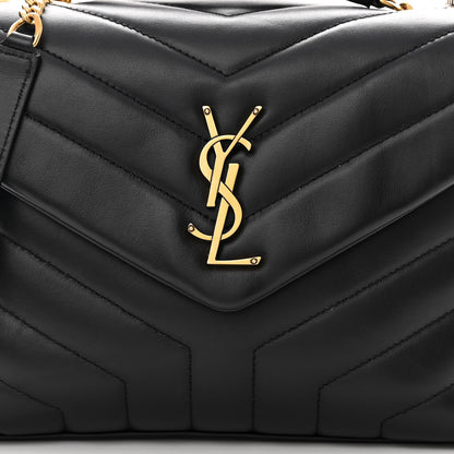 Saint Laurent Calfskin Y Quilted Monogram Small Loulou Chain Satchel Black 8 of 13