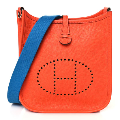 Hermes Epsom Amazone Evelyne TPM Orange Poppy Bleu Zanzibar 1 of 11