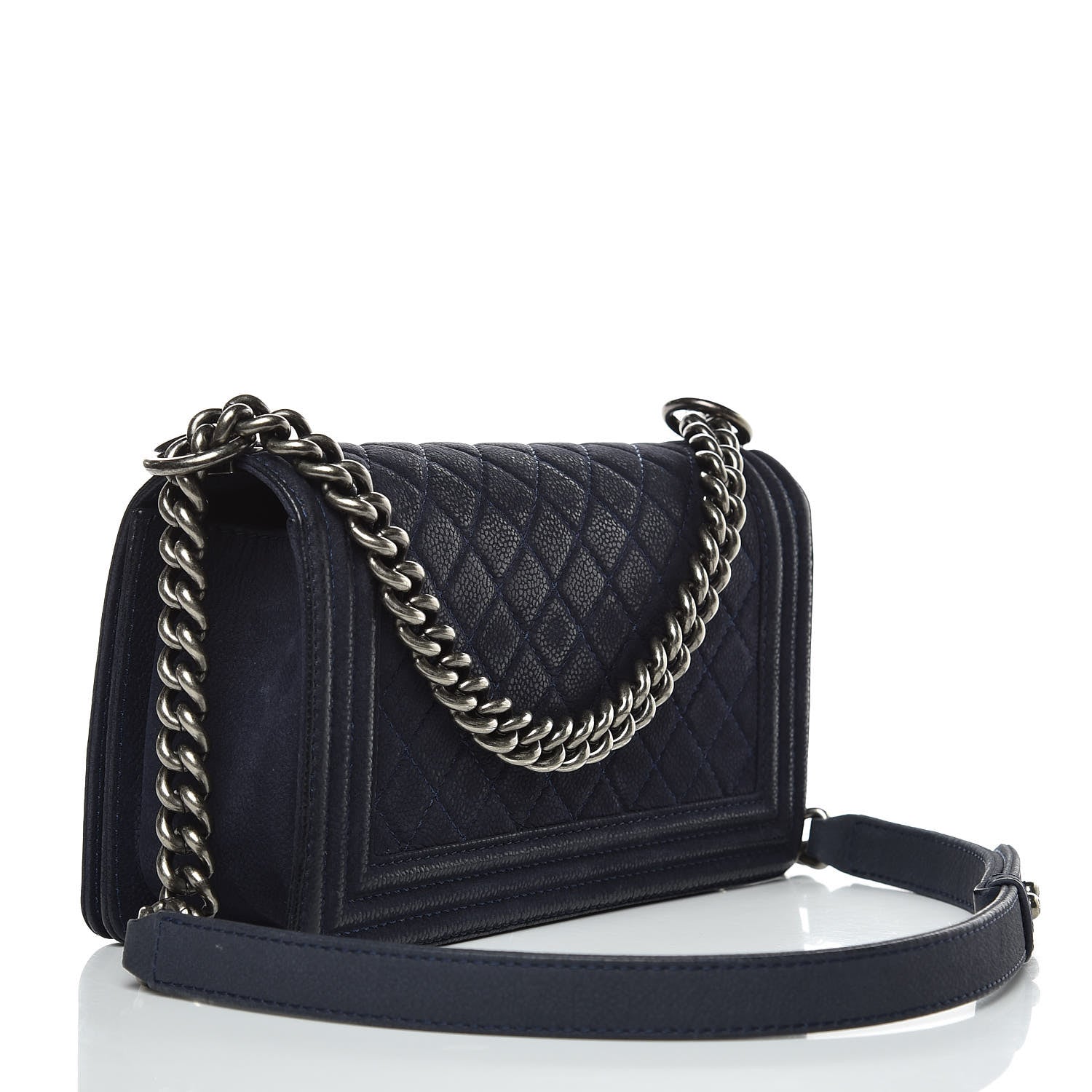 Chanel Iridescent Caviar Quilted Medium Boy Flap Navy 3 of 17