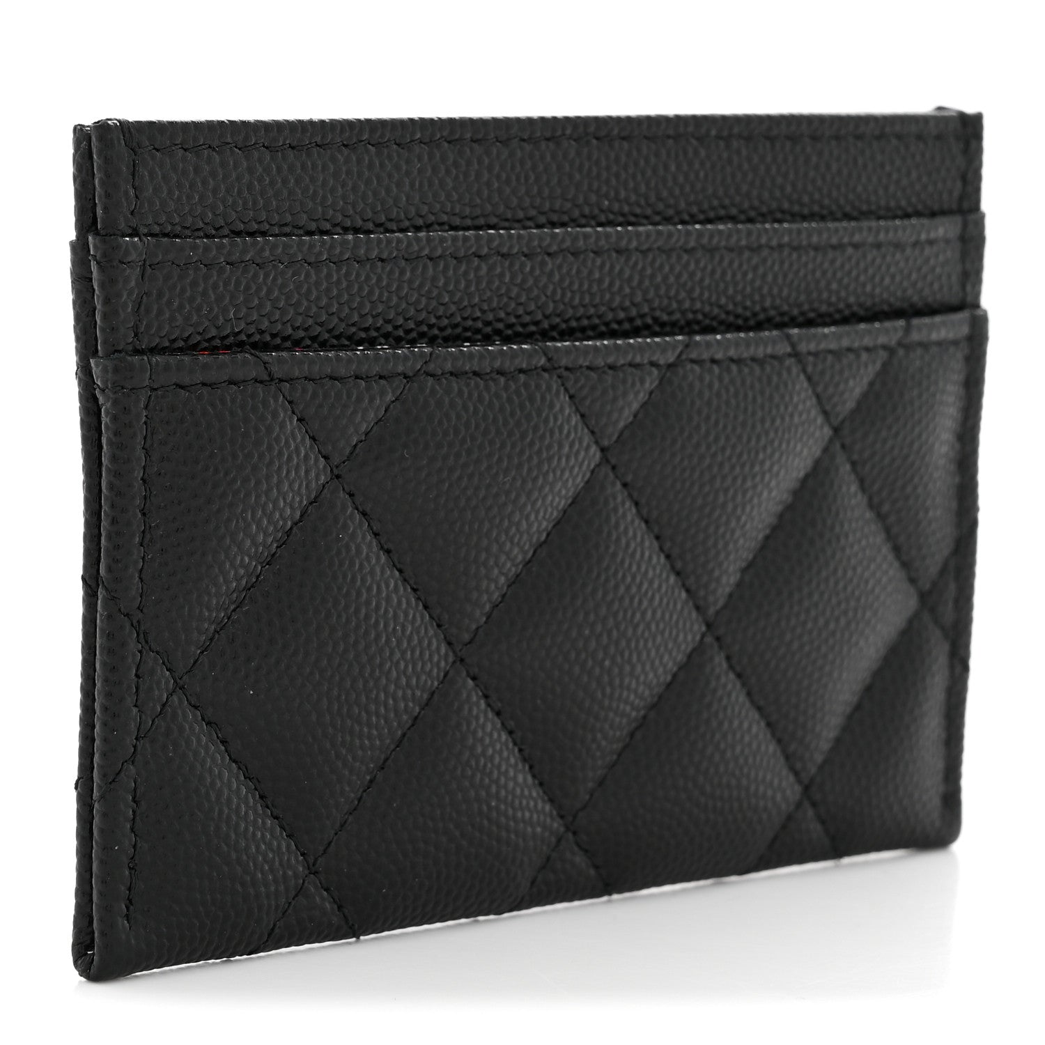 Chanel Caviar Quilted Hammered CC Card Holder Black 3 of 7