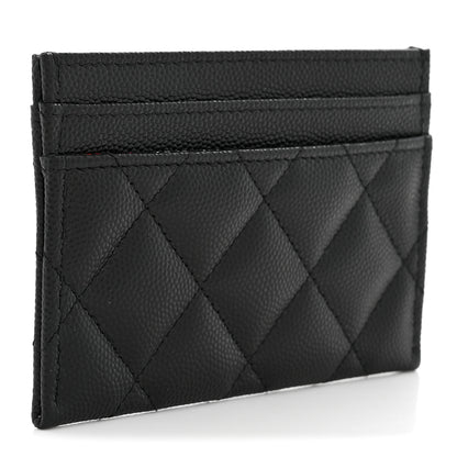 Chanel Caviar Quilted Hammered CC Card Holder Black 3 of 7
