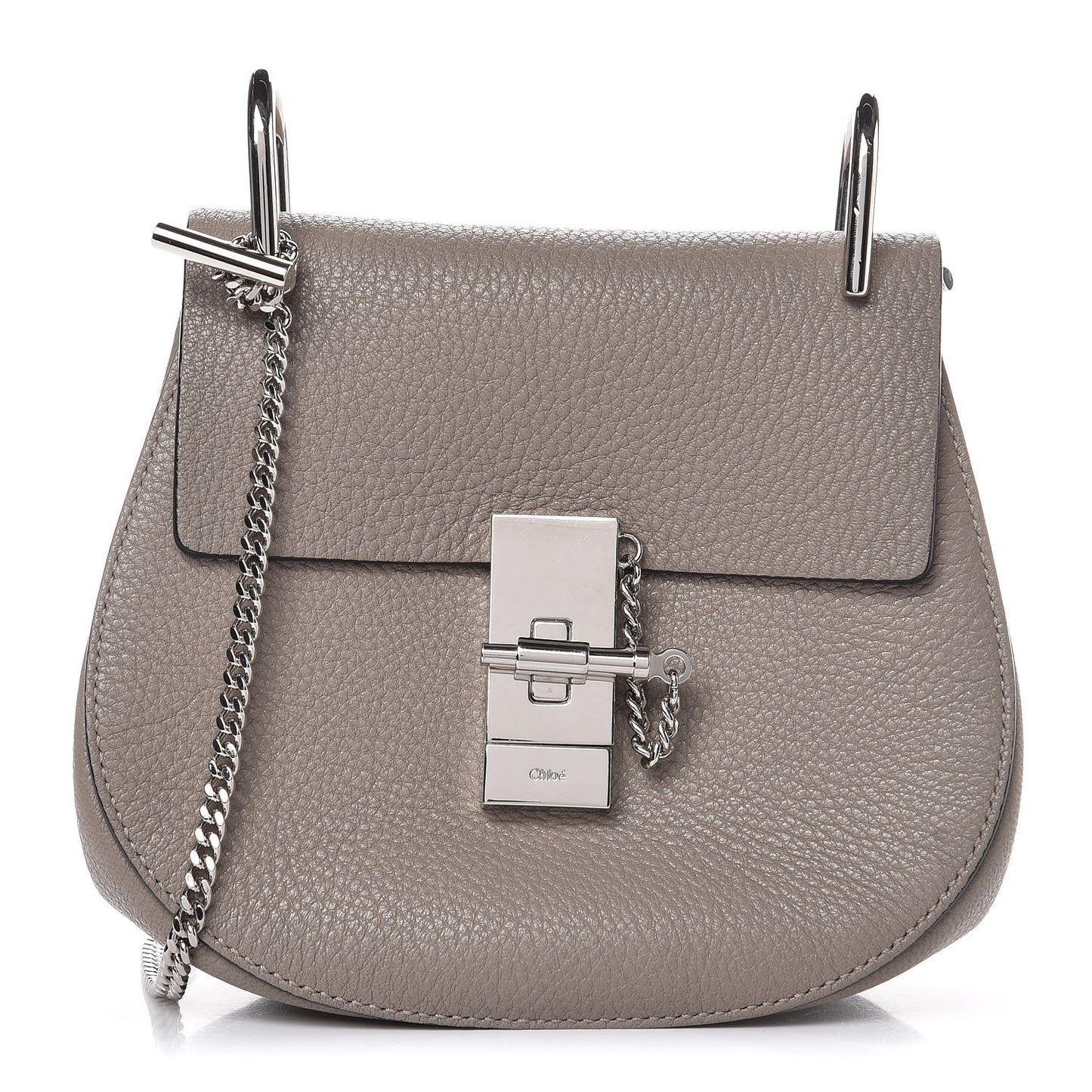 Grained Lambskin Mini Drew Shoulder Bag Motty Grey