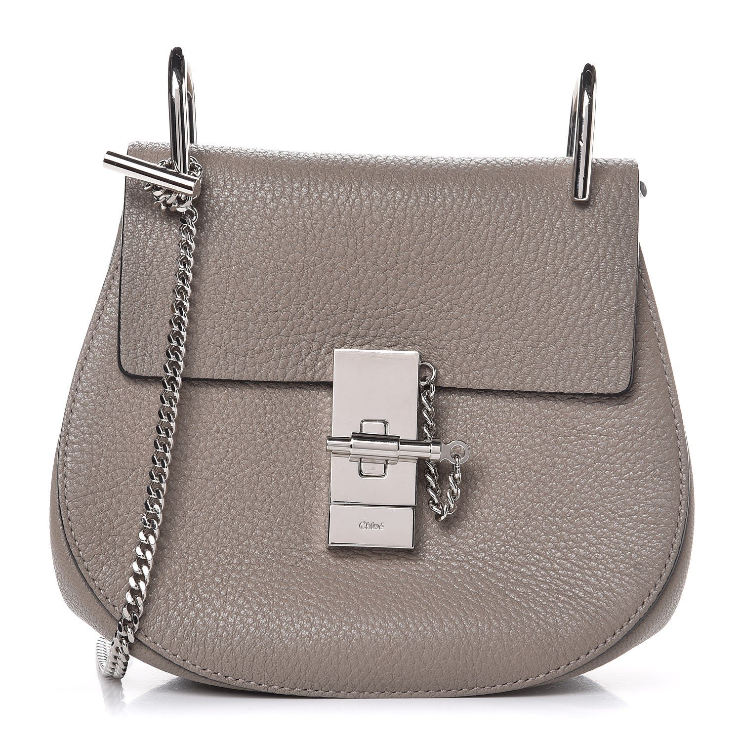 Chloe Grained Lambskin Mini Drew Shoulder Bag Motty Grey 1 of 6