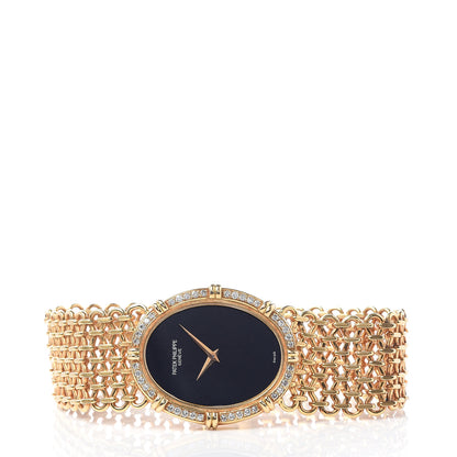 Patek Philippe 18K Yellow Gold Diamond 27mm Manual Winding Watch Black 2486 3 of 7