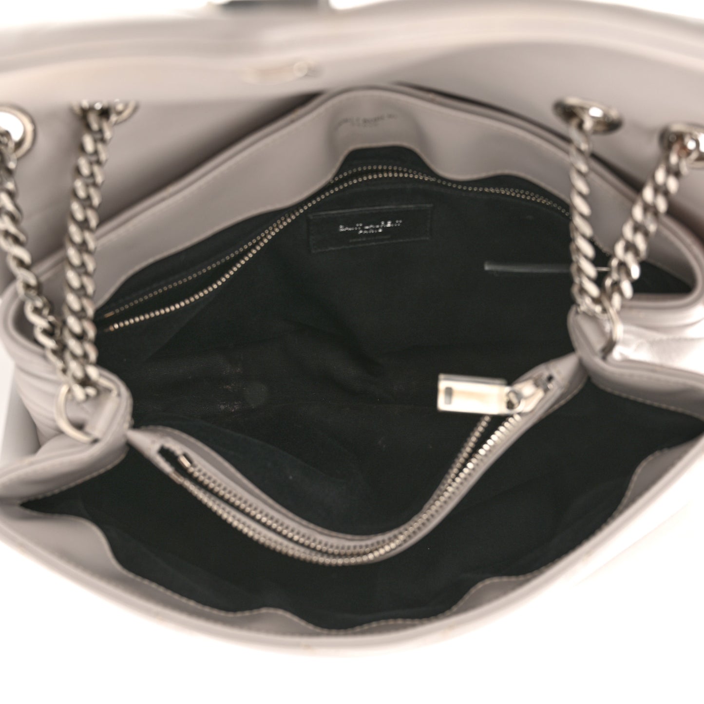 Calfskin Y Quilted Monogram Medium Loulou Chain Satchel Granite