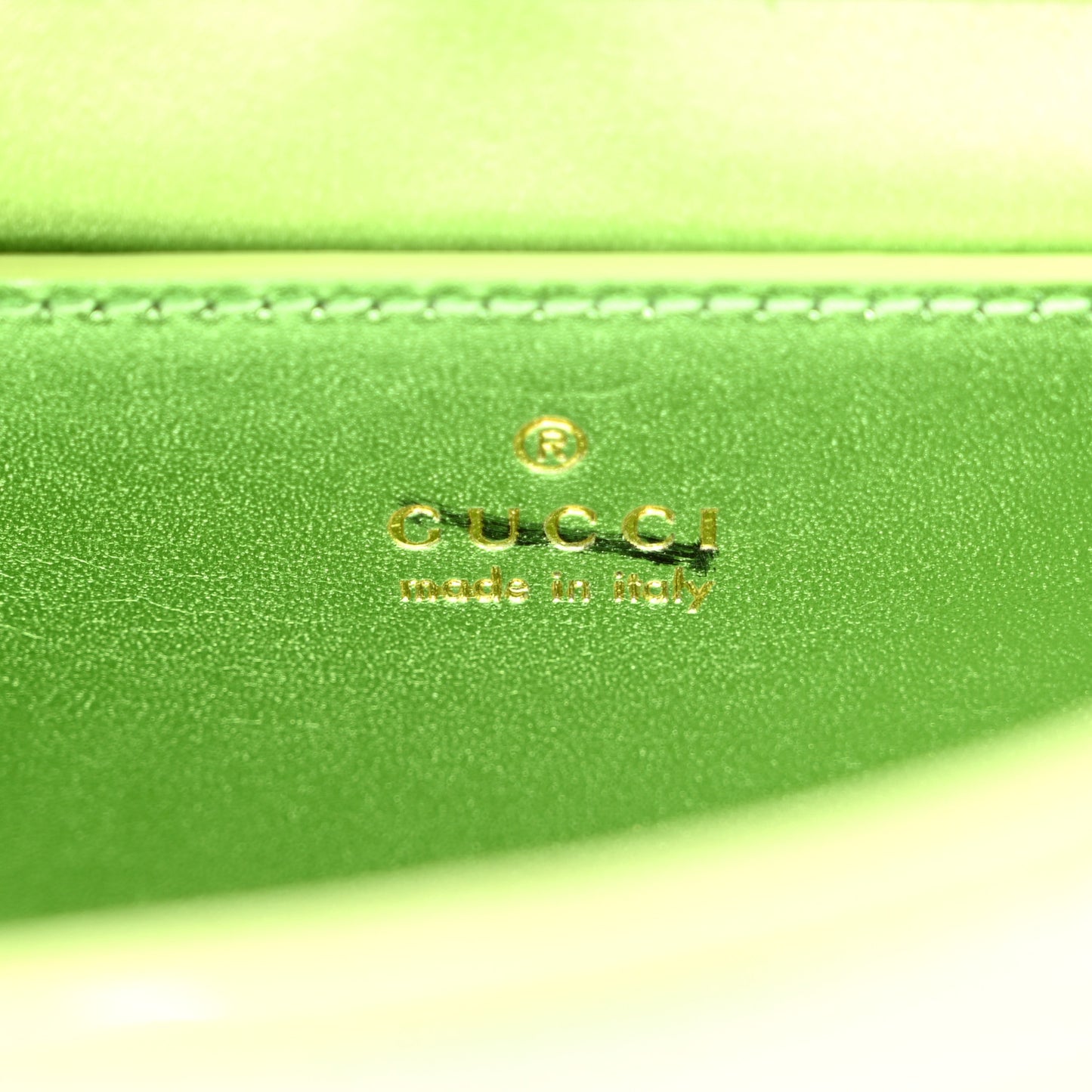 Metallic Calfskin Sequin Mini Diana Tote Bag Green