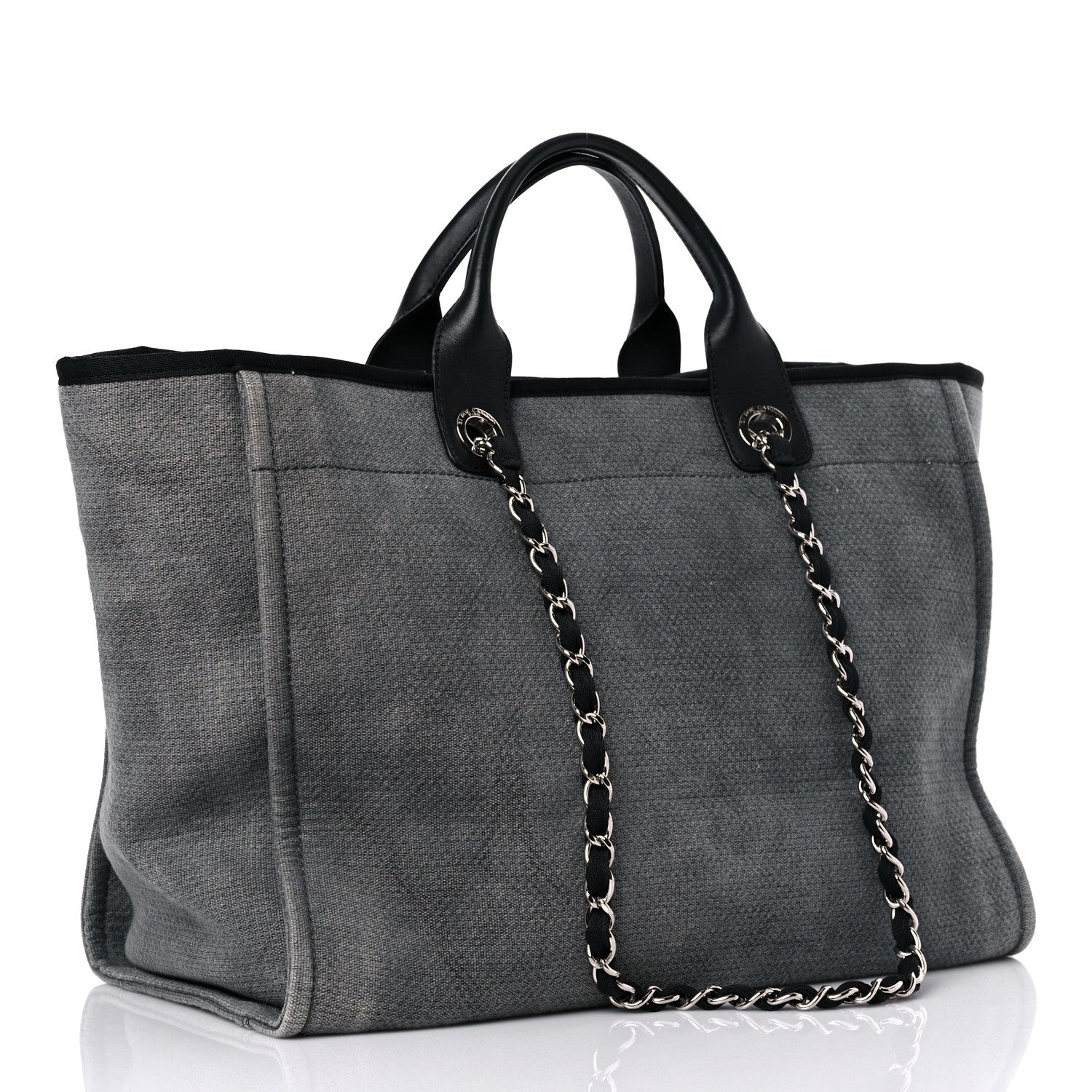 Chanel Canvas Medium Deauville Tote Grey 3 of 14