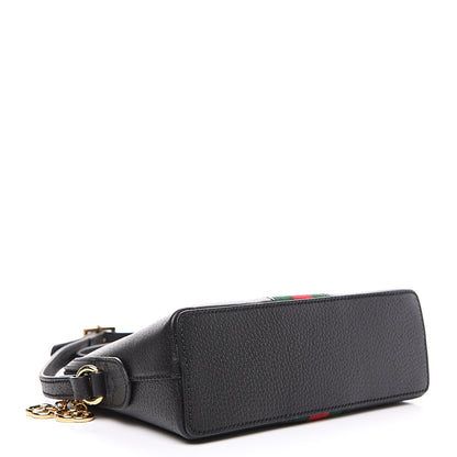 Gucci Calfskin GG Web Small Ophidia Dome Shoulder Bag Black 3 of 8