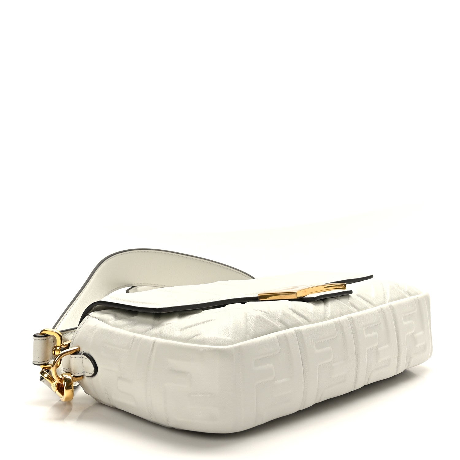 Fendi Nappa FF 1974 Embossed Baguette White 4 of 8