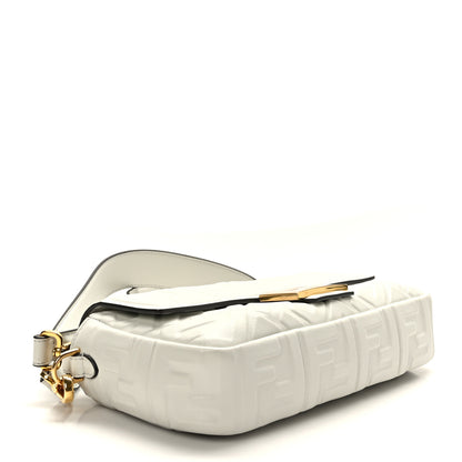 Fendi Nappa FF 1974 Embossed Baguette White 4 of 8