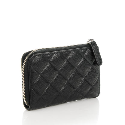 Chanel Caviar Quilted Diamond CC Key Holder Case Black 3 of 7