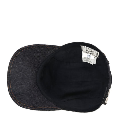 Hermes Cotton Denim Nevada Hat 58 Indigo 5 of 8