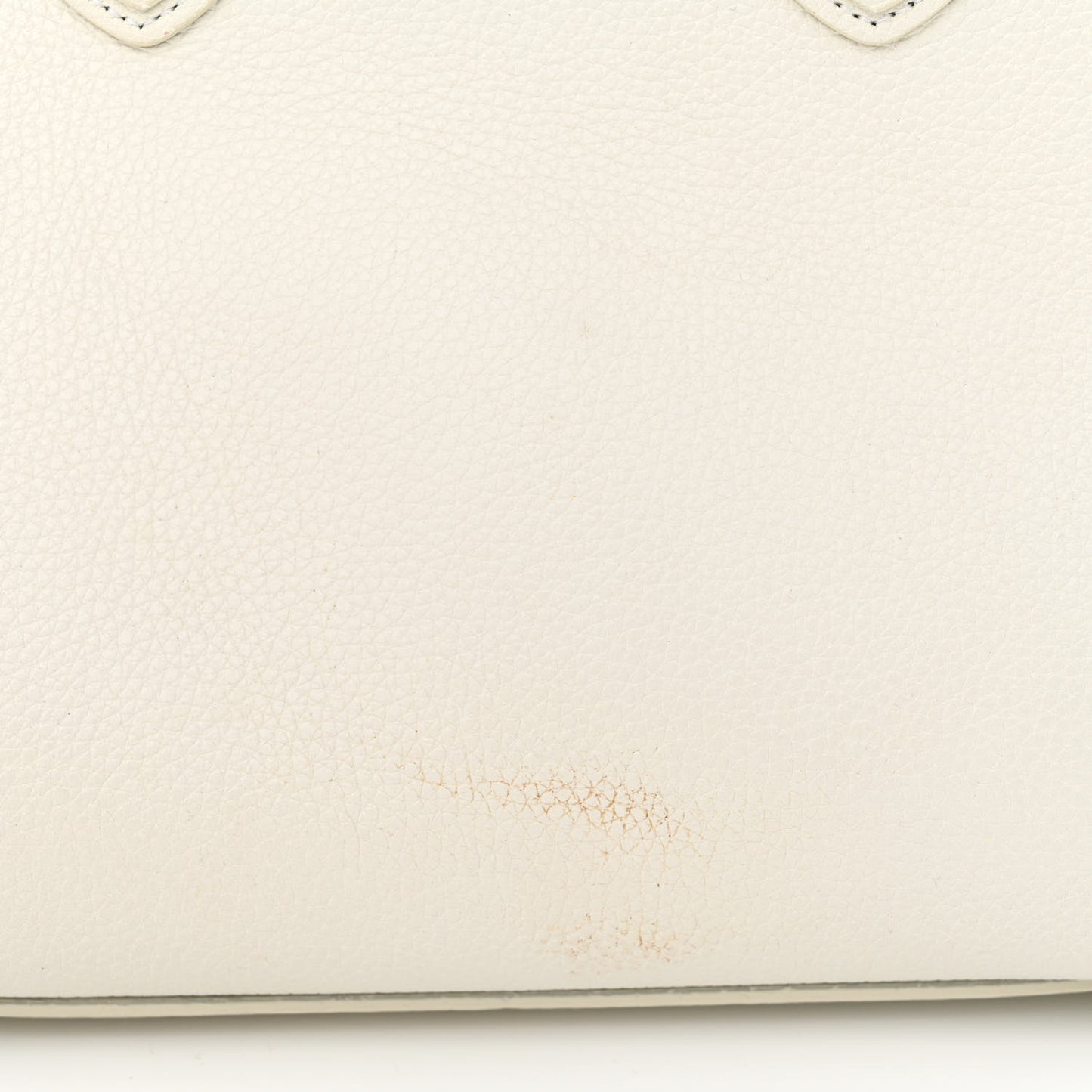 Drummed Calfskin Micro Luggage White