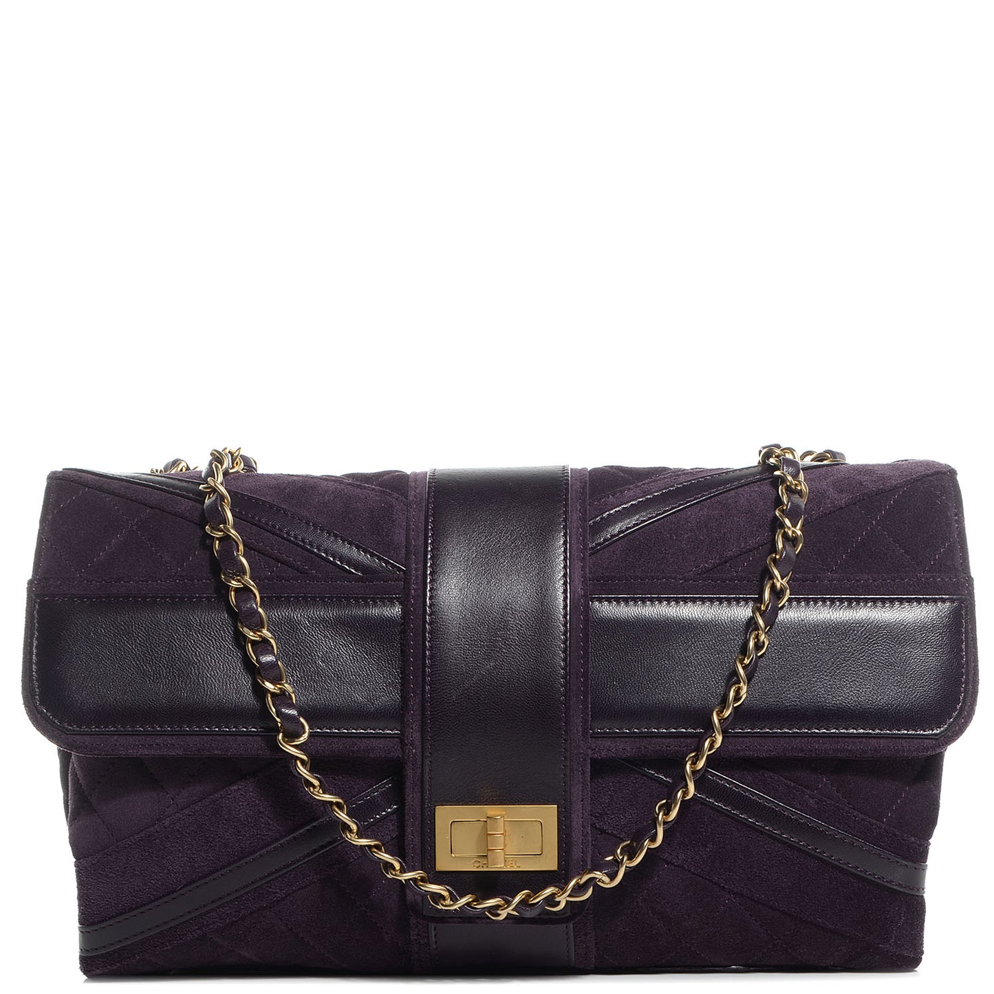Suede Union Jack Jumbo Mademoiselle Flap Purple