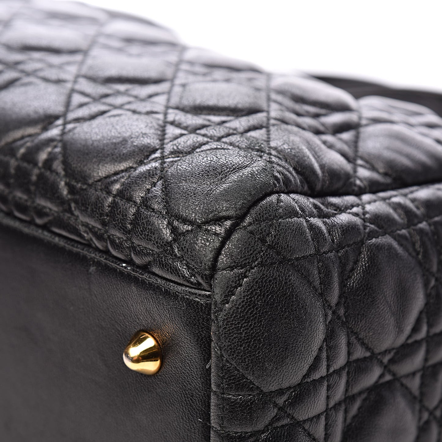 Lambskin Cannage Large Dior Soft Shopping Tote Black