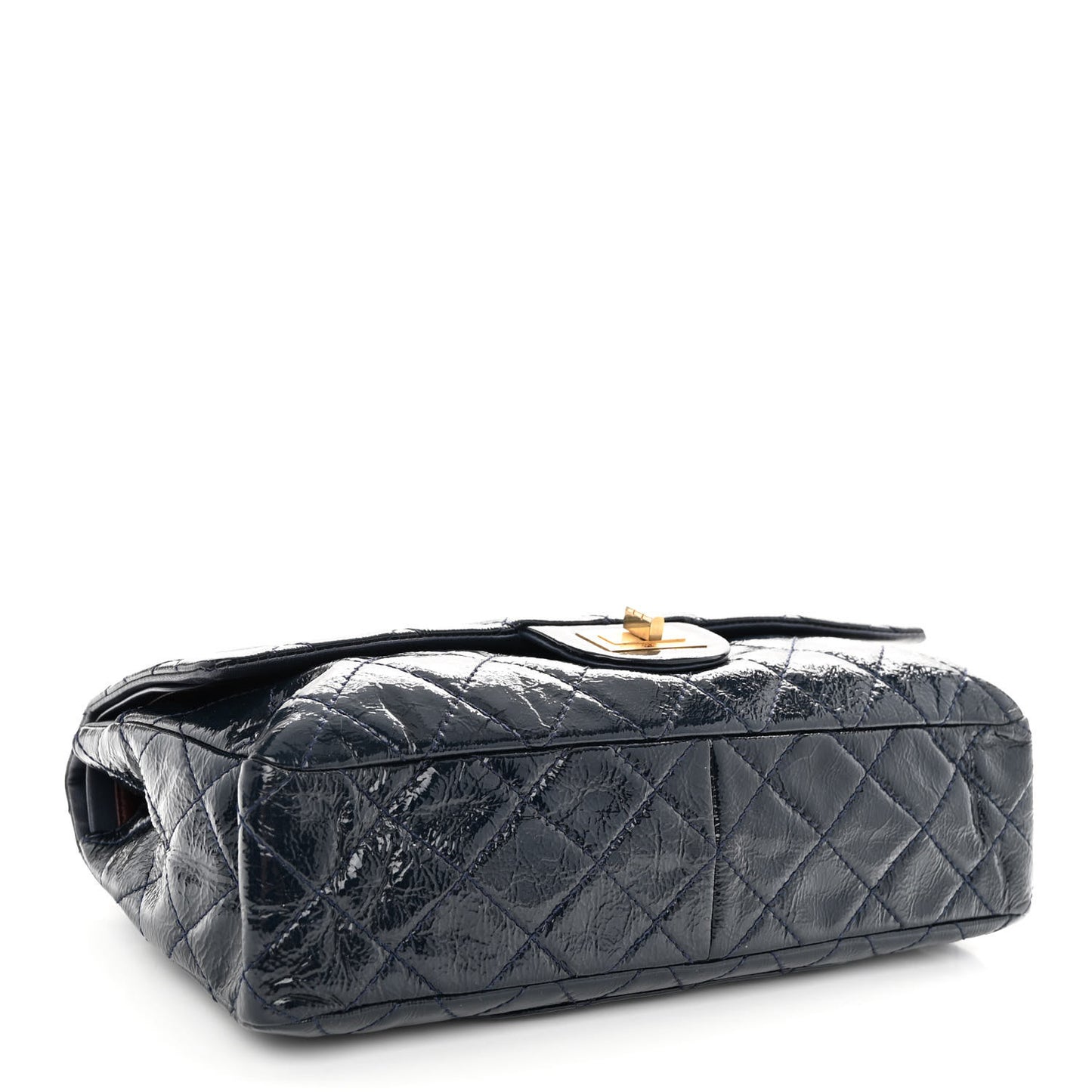 Distressed Patent Quilted 2.55 Reissue 226 Flap Navy
