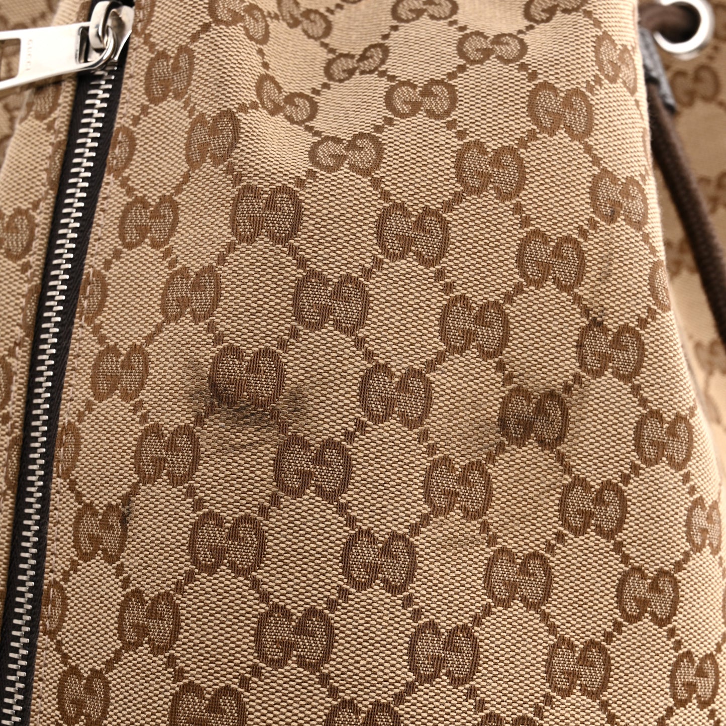 Monogram Dollar Calfskin O Drawstring Backpack Beige Ebony Testa di Moro Dark Chocolate