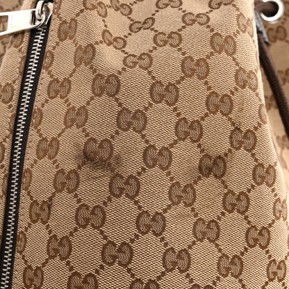 Gucci Monogram Dollar Calfskin O Drawstring Backpack Beige Ebony Testa di Moro Dark Chocolate 13 of 13