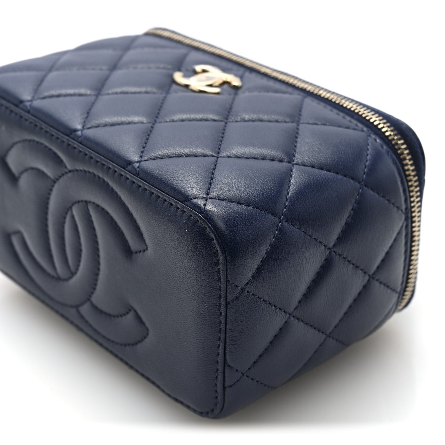 Chanel Lambskin Quilted Small Charming Top Handle Vanity Case With