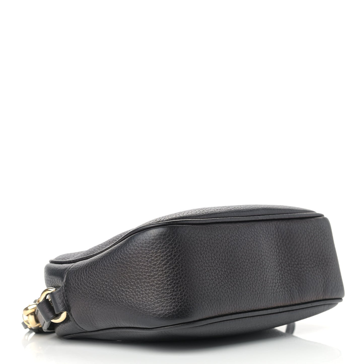 Pebbled Calfskin Small Soho Disco Bag Black