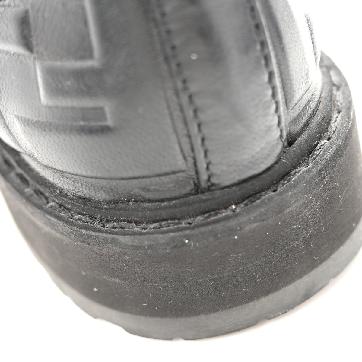 Nappa FF Embossed Womens Biker Boots 38.5 Black