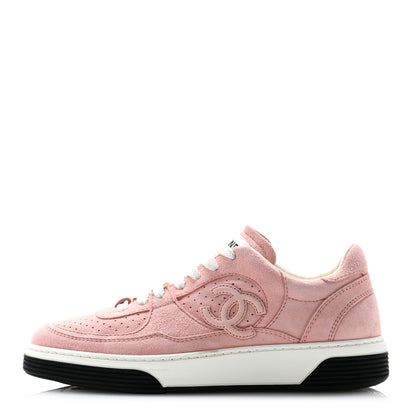 Chanel Suede Womens CC Sneakers 35 Pink 1 of 8